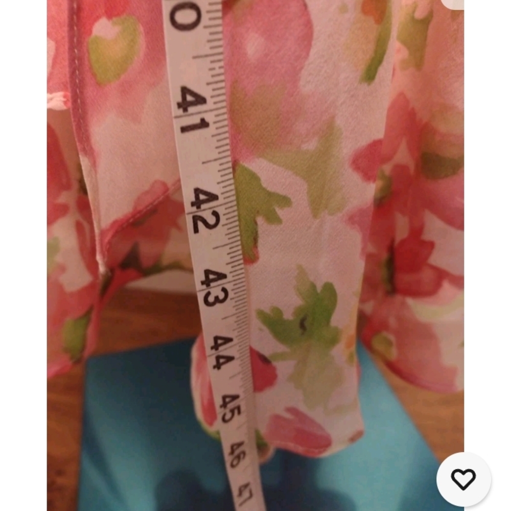 Chadwicks 12P Pink and Green Floral Maxi Dress Side Zip Tie Belt - Picture 4 of 8